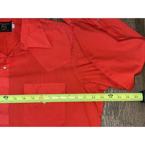 Vintage Dickson-Jenkins DJ Red Pearl Snap Button Shirt Large Christmas Western - Picture 7 of 10